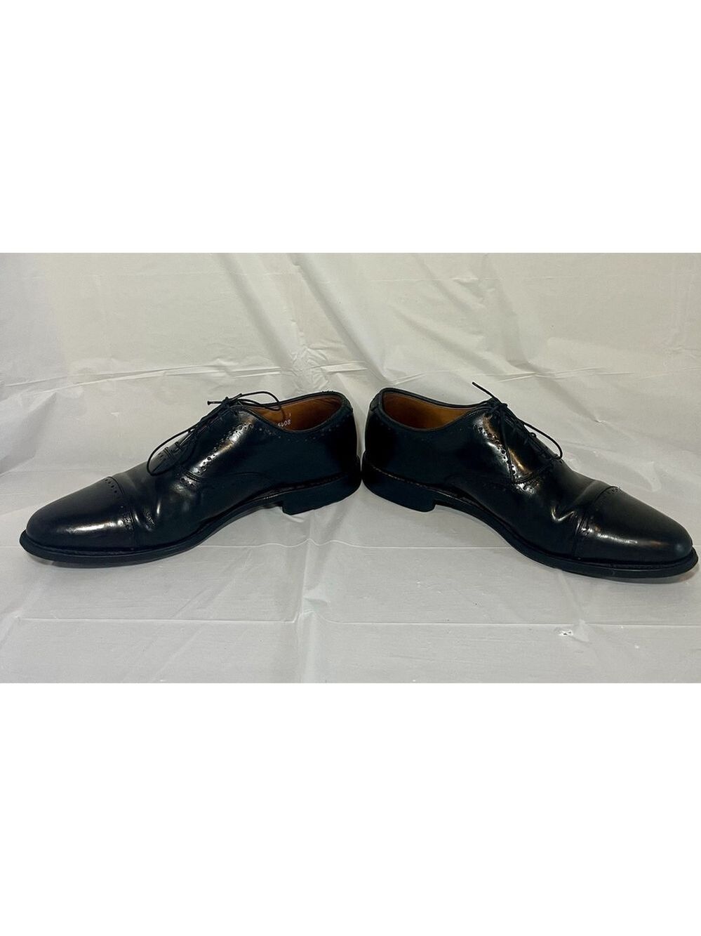 Allen Edmonds 9.5 B Mens Dress Shoes Hale Black Leather Brocade Oxfords ($425) - Picture 11 of 15